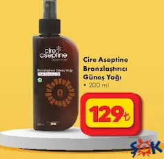CİRE ASEPTİNE BRONZLAŞTIRICI GÜNEŞ YAĞI 200 ML CİRE ASEPTİNE BRONZLAŞTIRICI GÜNEŞ YAĞI 200 ML